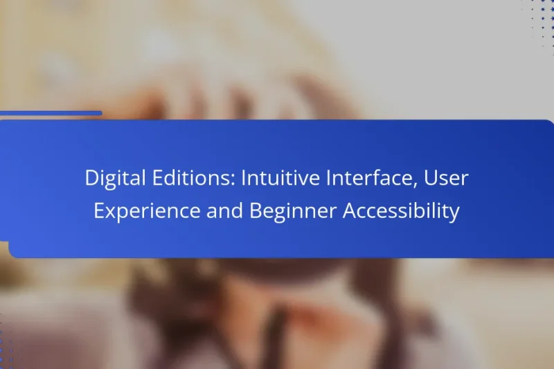 Digital Editions: Intuitive Interface, User Experience and Beginner Accessibility