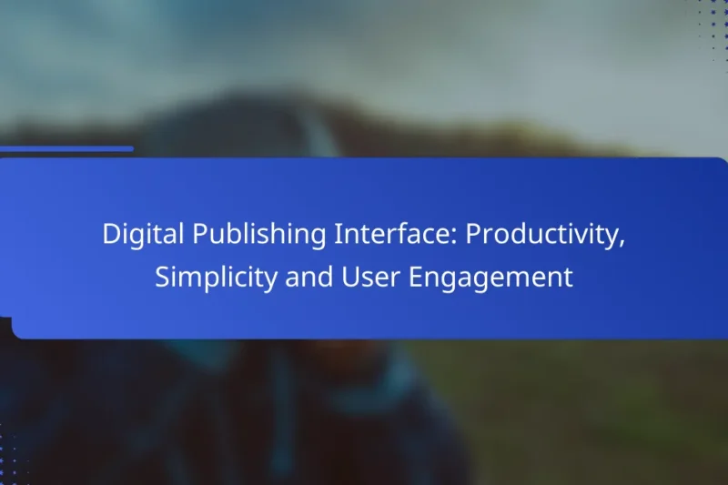 Digital Publishing Interface: Productivity, Simplicity and User Engagement