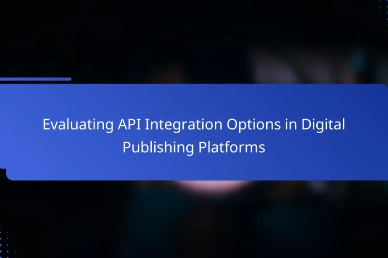 Evaluating API Integration Options in Digital Publishing Platforms