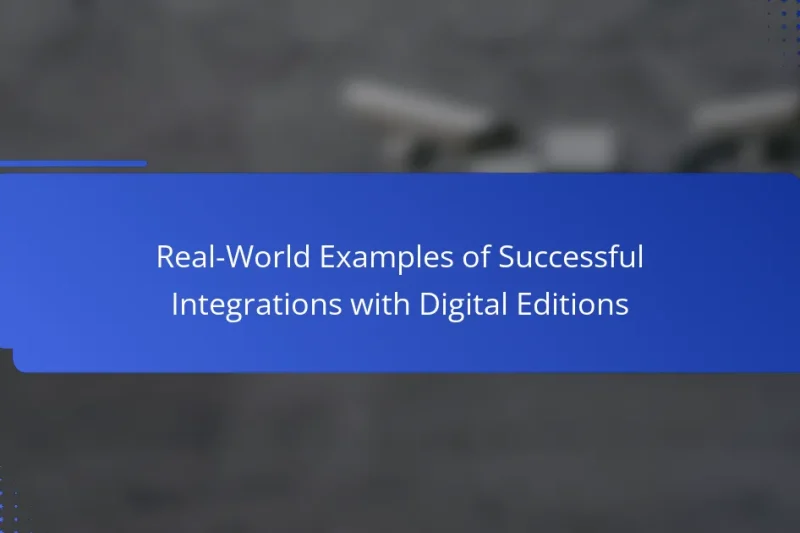 Real-World Examples of Successful Integrations with Digital Editions