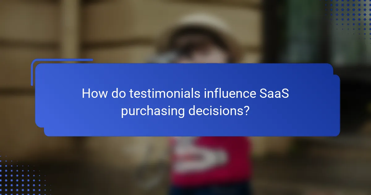How do testimonials influence SaaS purchasing decisions?