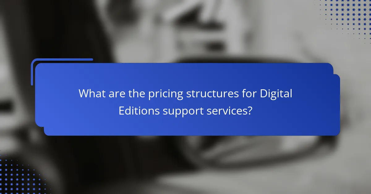 What are the pricing structures for Digital Editions support services?